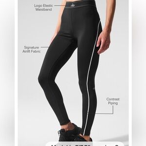 ALO Yoga airlift high waist suit up legging back w white stripe
